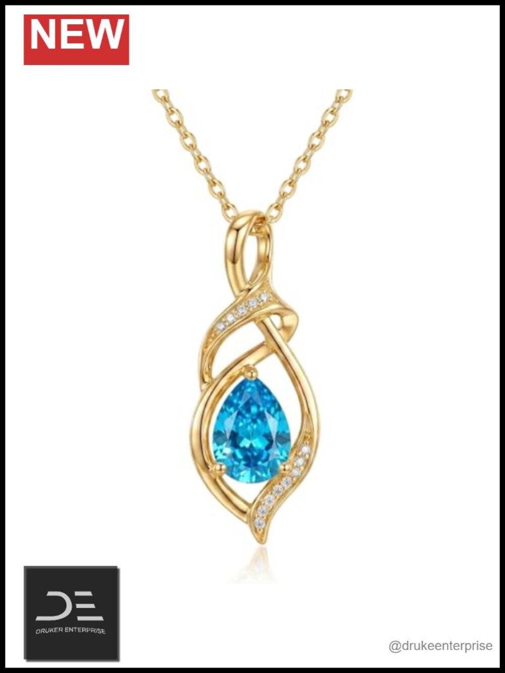 14k Gold Plated Infinity Necklace Birthstone Pendant for Women